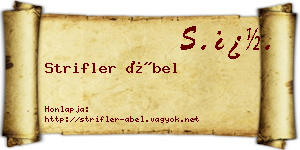 Strifler Ábel névjegykártya